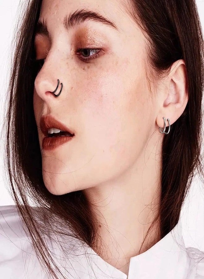 Decentraland Stainless Steel Spiral Nose Ring Double Hoop Nose Ring Single Pierced Nose Piercing for Women Hypoallergenic - Image 4